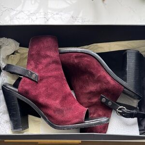 Rag & Bone Elegant Burgundy Suede Women's Heels